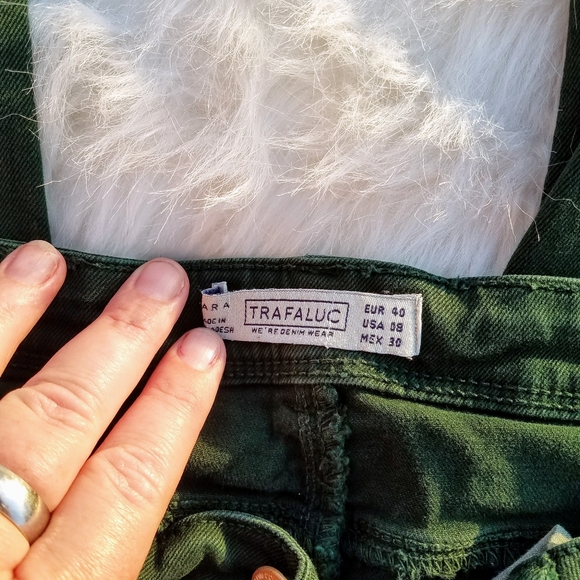 Zara Trafulac Green jeans size 8 - Picture 5 of 7